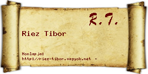Riez Tibor névjegykártya